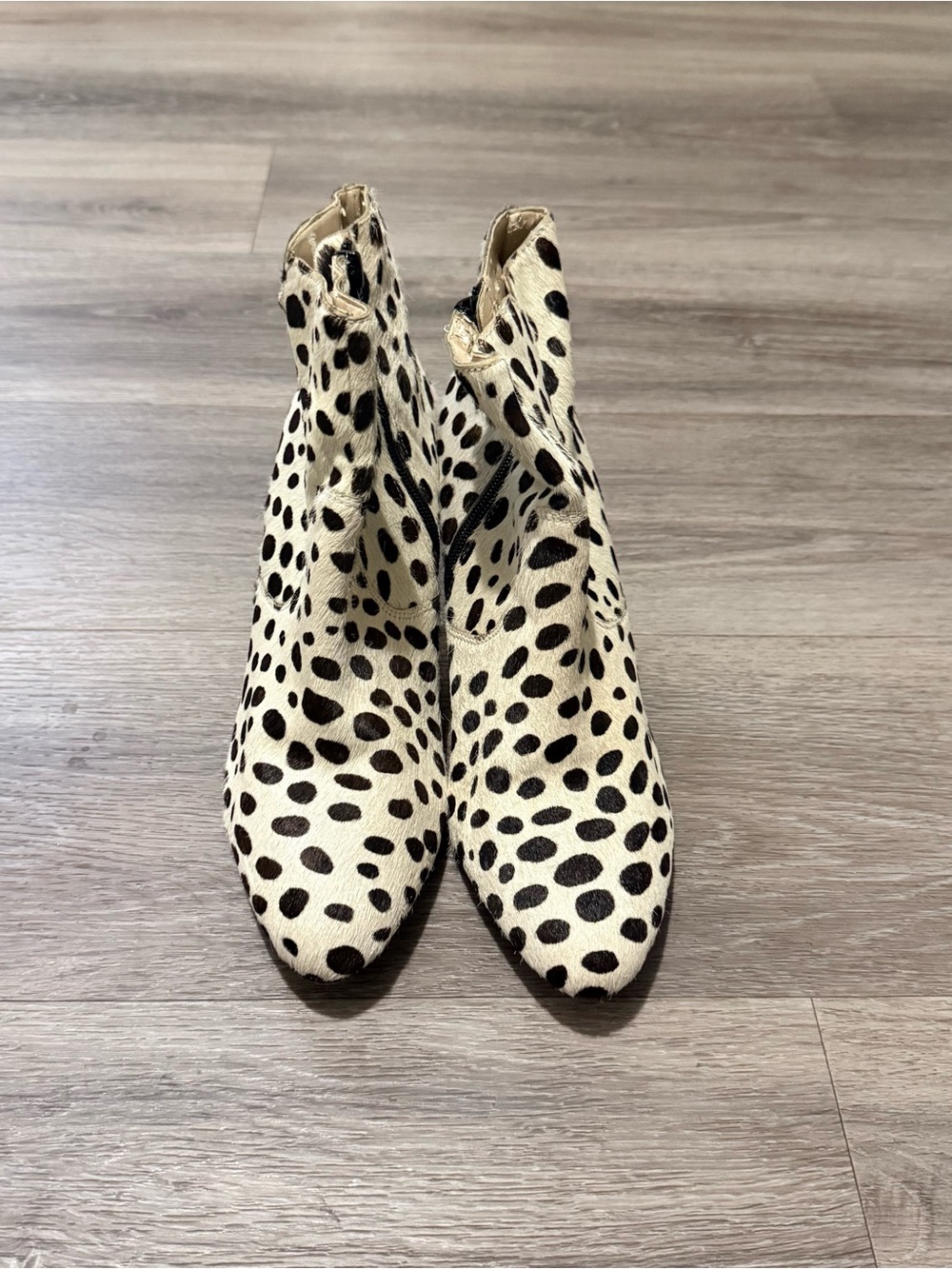 INC International Concepts Black & Cream Spotted Ankle Booties